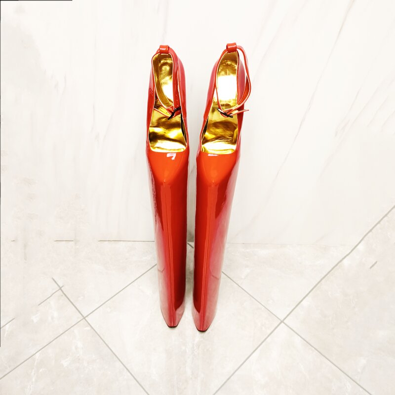Zapatos de tacón de aguja de cuero genuino, tacones de plataforma de 70cm de altura, puntiagudos, Sexy, talla estadounidense 5-13