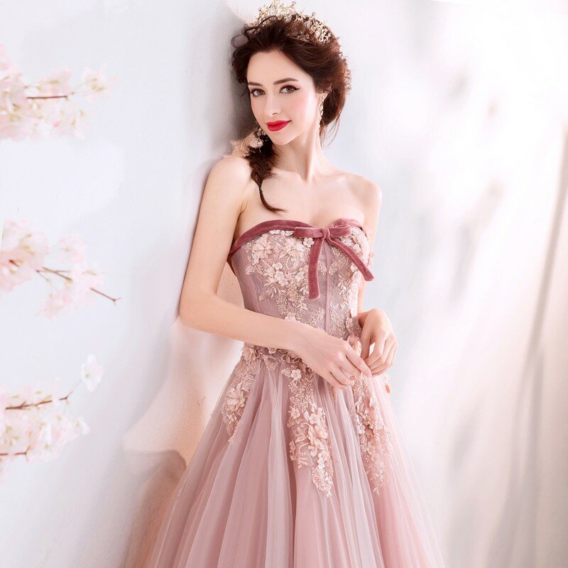 Rose Coral Long Prom Dress Strapless Special Occasion Dress For Pregnant Women Maternity Dresses Evening Gown Concert Dress