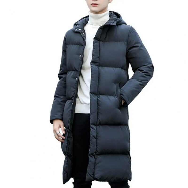 Роскошные зимние мужские куртки с капюшоном, утепленные Длинные парки, мягкие пальто, Мужская Длинная зимняя куртка с подкладкой