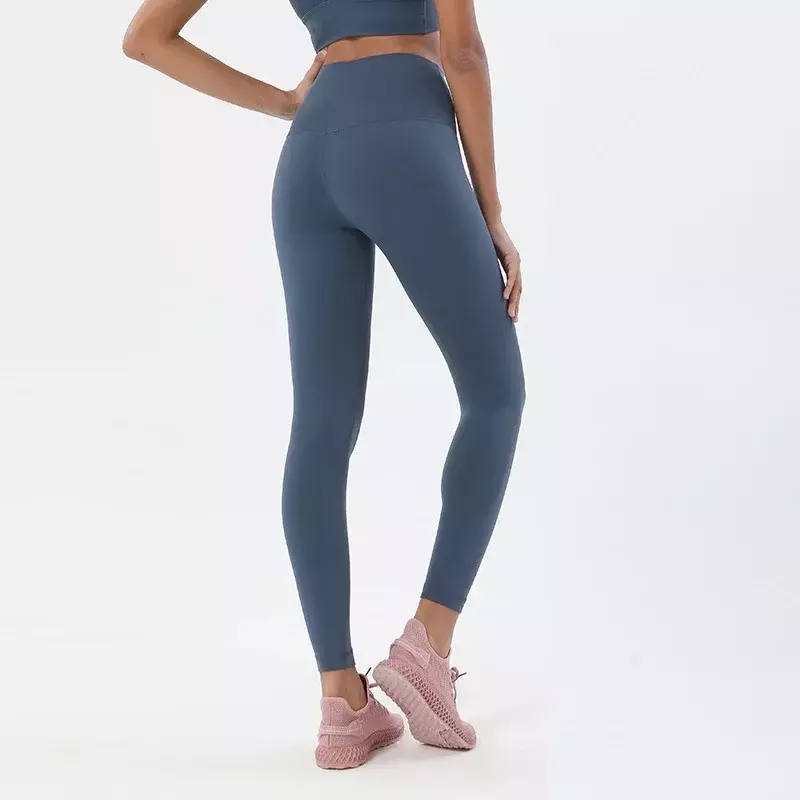 New Double-sided Sanding Nude Yoga Pants Female Europe and the United States High Waist Hip Peach Hip Exercise Pants.