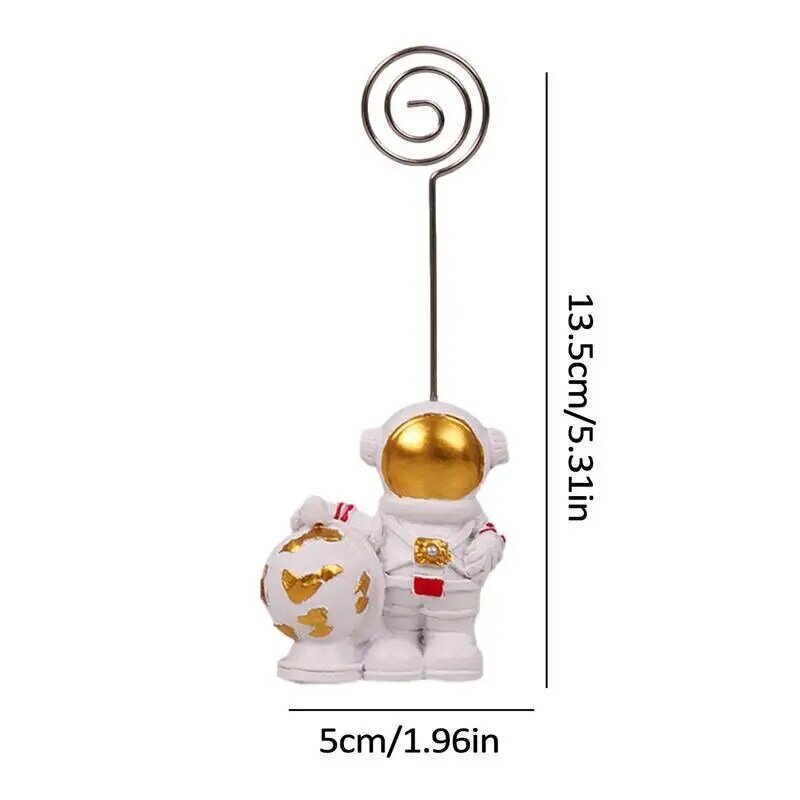 Astronaut Photo Holder Photo Clips Golden Astronaut Picture Clips Mini Resin Photo Holder Clips Cute Creative Desktop Stand