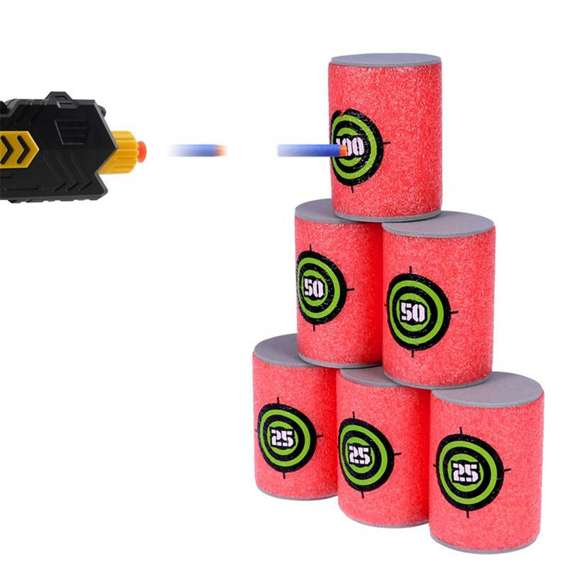 6Pcs Doel Blikjes Soft Foam Eva Kogel Doelen Dart Speelgoed Voor Nerf N-Strike Vaste Elite Spelletjes Kids training Levert Speelgoed