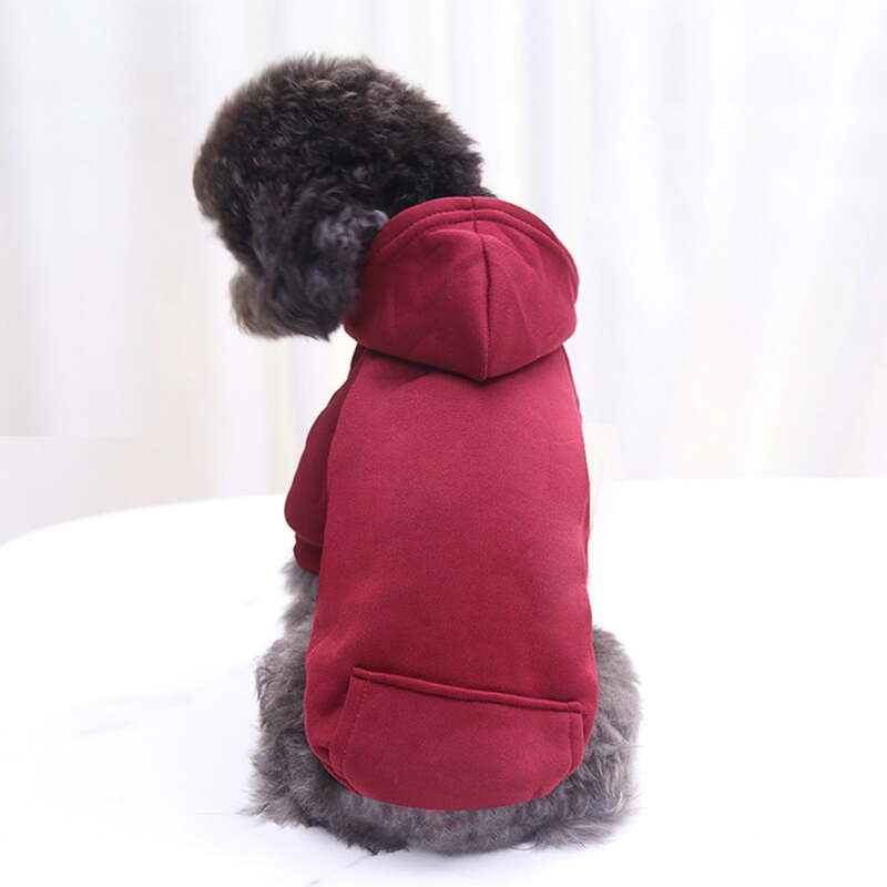 Yuehao-犬用の暖かいフリースセーター,ポケット付きの小さな犬用パーカー,子犬服,中小型犬と中型のセーター