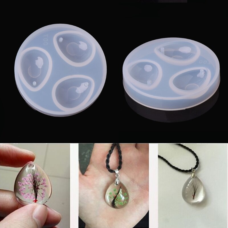 Moldes de fundição de joias com gota de água, molde de fundição de silicone de gema para resina epóxi