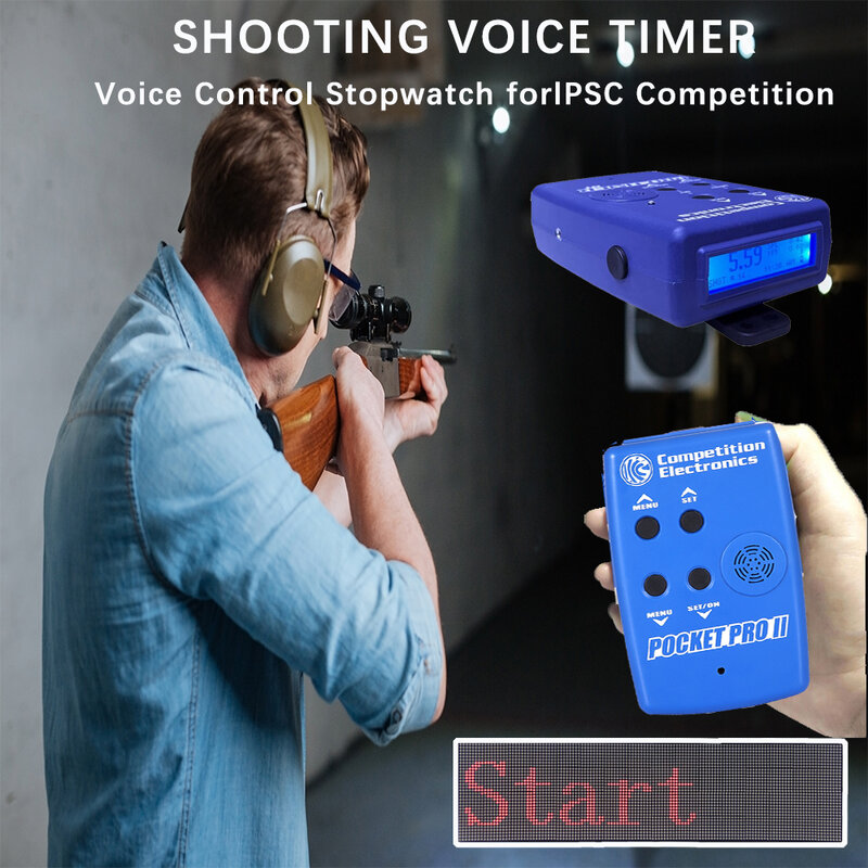 Generasi baru kompetisi elektronik ProTimerII Shot Timer biru untuk Firearm IPSC IDPA rentang menembak
