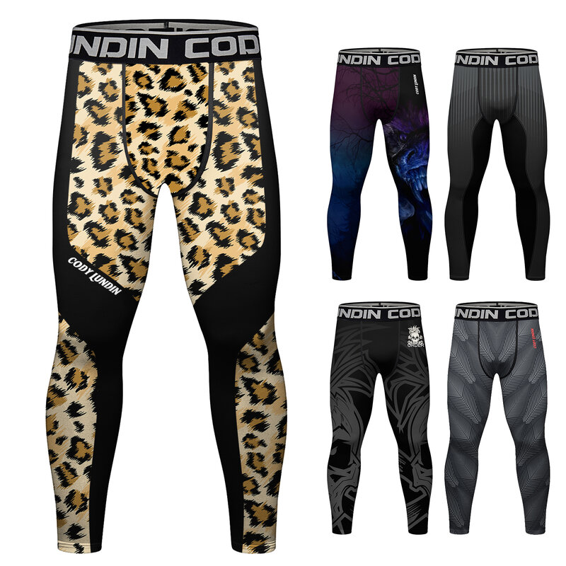 Cody Lundin masculino estampado flor leggings de fitness, jiu jitsu, calças masculinas anti-uv, sublimação, corrida, corrida, exercício, venda quente