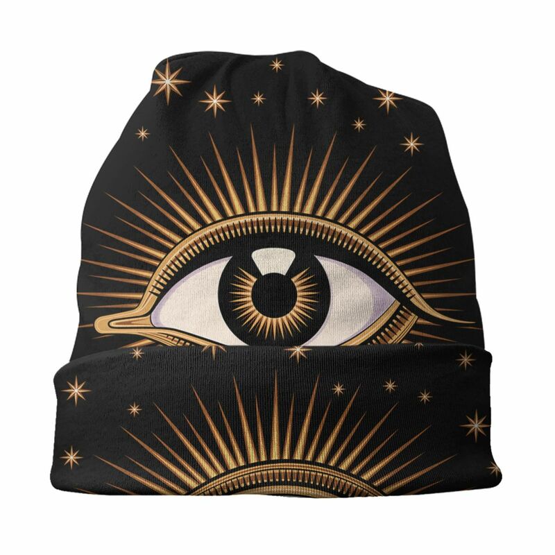 Sombrero de punto con diseño de ojo malvado para hombre y mujer, gorro Unisex de tejido, Unisex