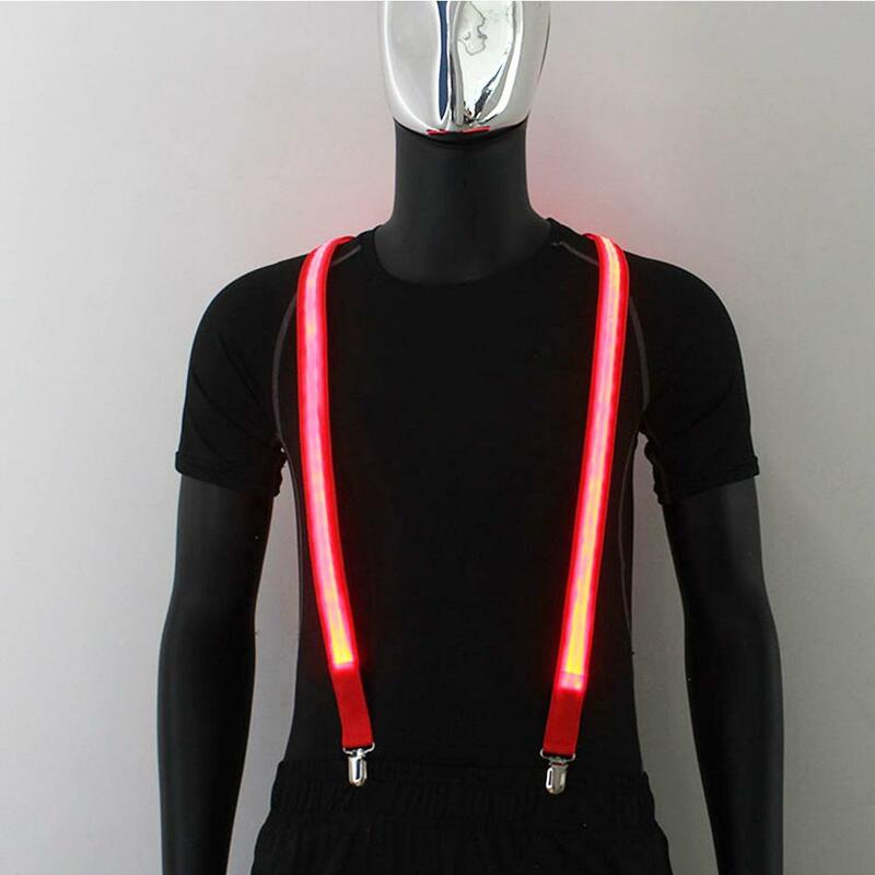 Męskie szelki LED z podświetleniem Unisex 3 szelki w stylu Vintage elastyczne spodnie regulowane w kształcie litery Y do klubu festiwalowego