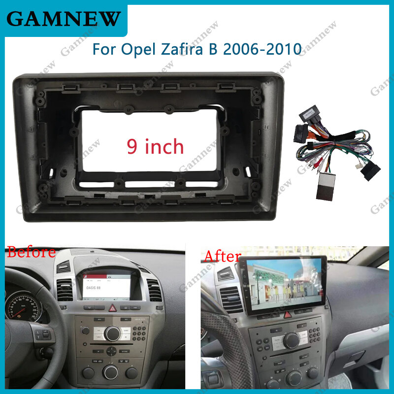9 pollici Car Frame Fascia Adapter Canbus Box Decoder Android Radio Dash Fitting Panel Kit per Opel Zafira B 2004-2010