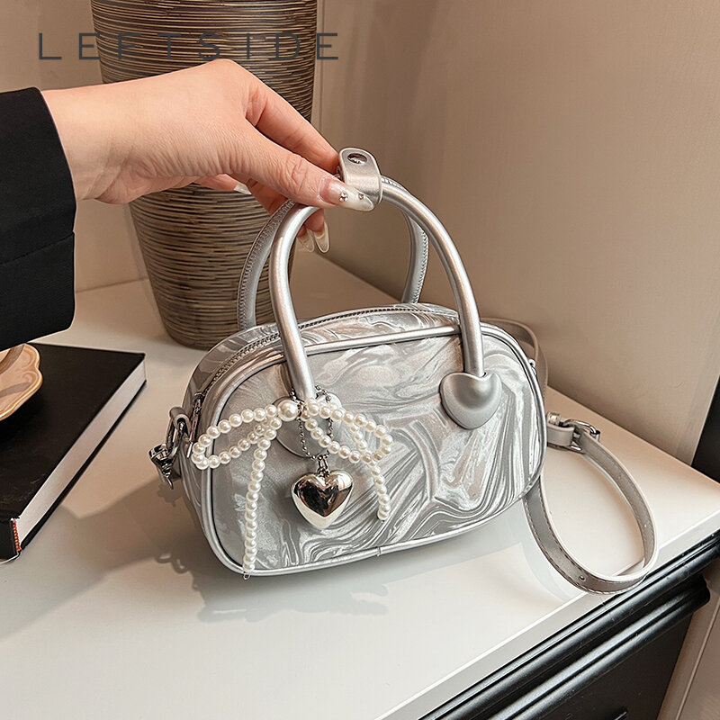 Süße Mini-Umhängetaschen mit kurzem Griff für Frauen 2024 Designer Mode Handtaschen und Geldbörsen Pu Leder Achsel Umhängetasche