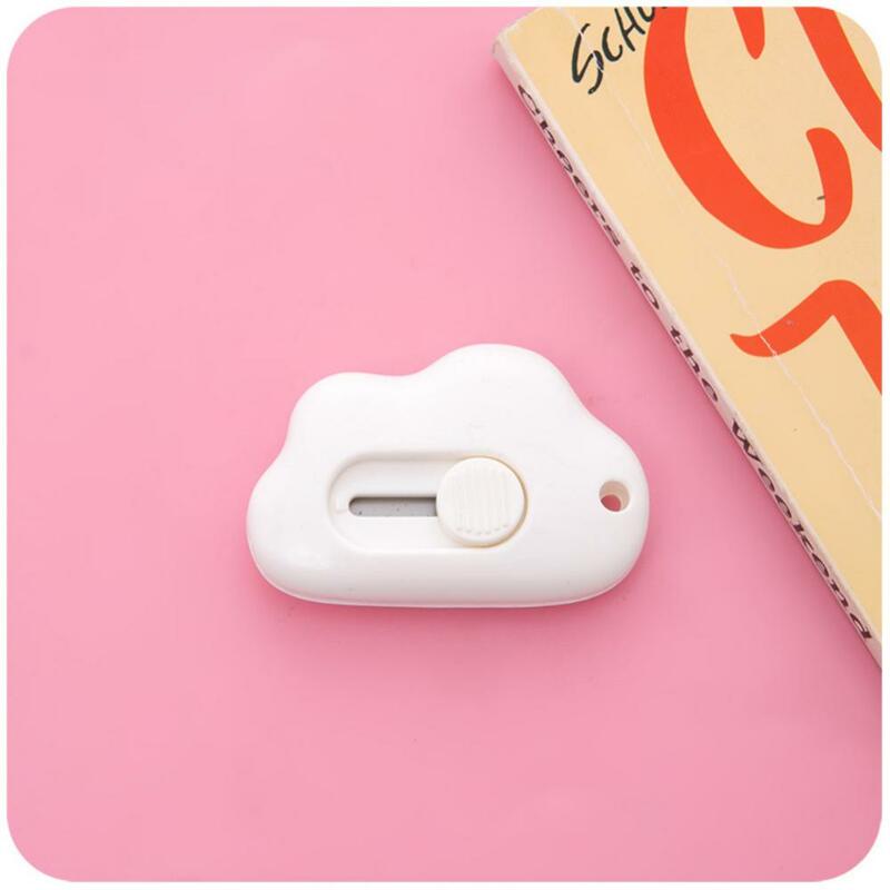 1/2/3pc Cute Cloud Color Mini Portable Utility Knife Paper Cutter Retractable Express Unpacking Office Paper Cutting Art Knife
