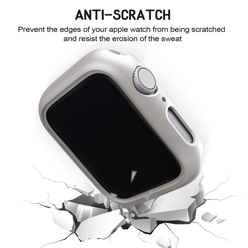 Carcasa dura de 3 piezas para Apple Watch, carcasa protectora de 45mm, 41mm, 38mm, 42mm, 40mm, 44mm, parachoques mate para iWatch SE 9, 8, 7, 6, 5, 4, 3, 2