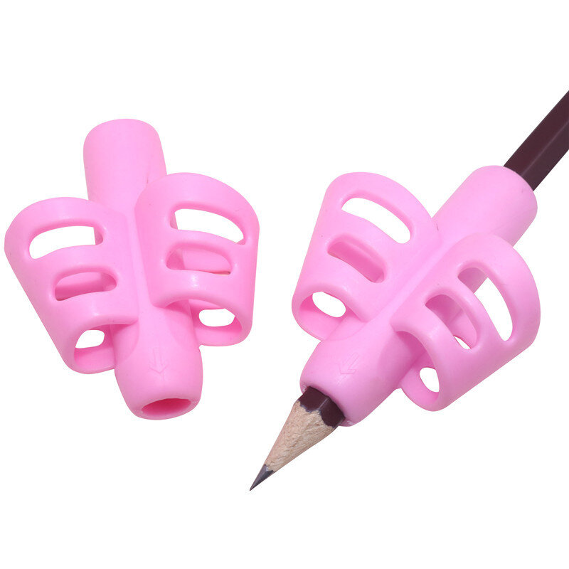 3 قطعة حامل قلم الكتابة للأطفال تعلم وممارسة هلام السيليكا القلم بمساعدة قلم رصاص عقد مصحح الوضعية الطلاب