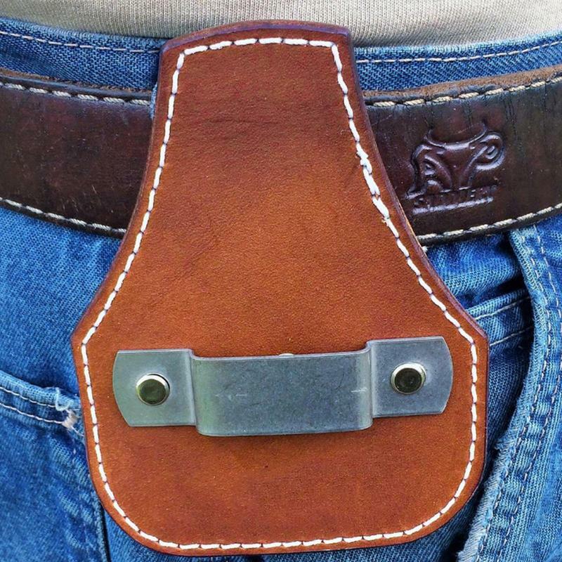 Bolsa de herramientas de cinta métrica de electricista, bolsillo de cintura de cuero, soporte de cinturón para cinta estándar, medidas, carpintero de fontanero