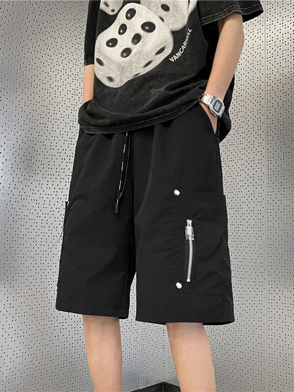 Shorts de algodão solto extragrande masculino, shorts baggy tático, calças esportivas casuais, plus size, verão, E177