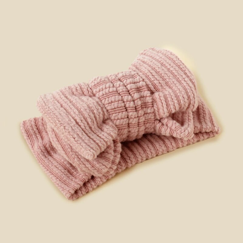 Bebe Bandeau Cotton Striped Soft Wide Turban Headwrap Baby Head Bow Baby Girl Headband Vintage Solid Newborn Bowknot Headband