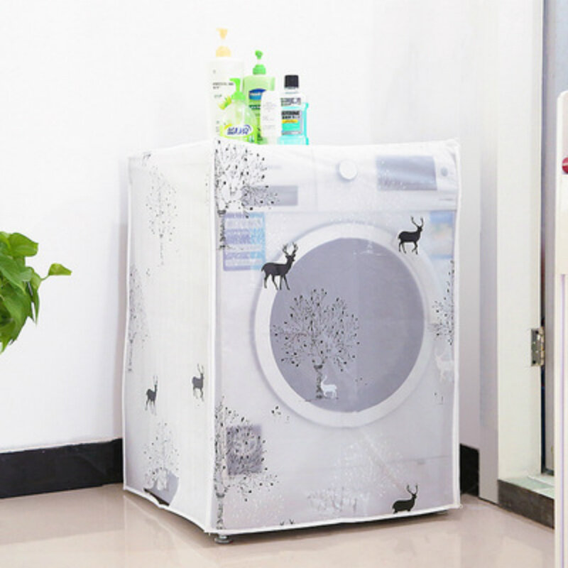 PEVA-impermeável máquina de lavar roupa capa protetora, protetor solar, poeira prova, jaqueta, parte superior dianteira, aberto, caso, 1pc