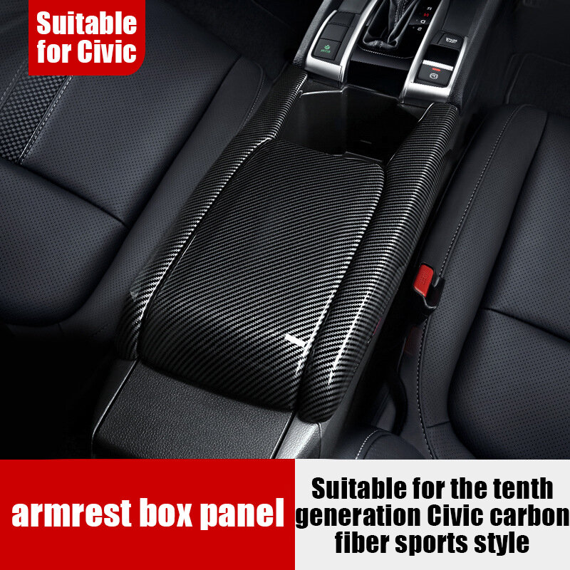 3 szt. Środkowy podłokietnik Box pokrowiec ochronny do Honda dziesiąta generacja Civic odporna na ścieranie, odporna na zarysowania ozdobna ramka