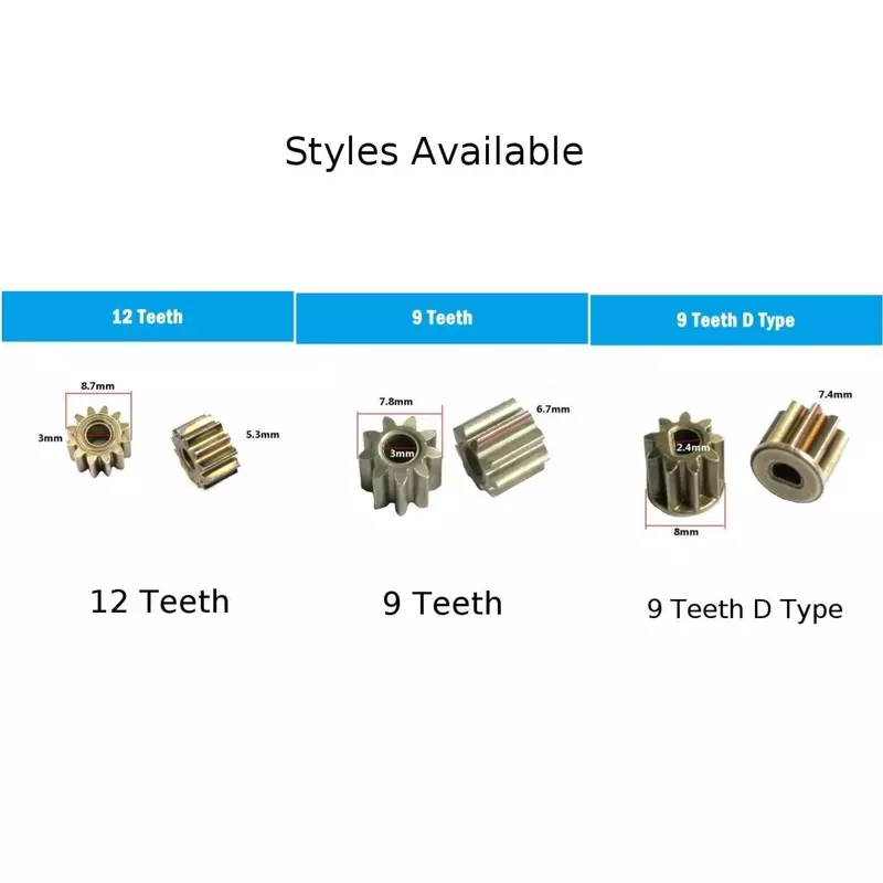 9 Teeth D Type Gear Accessories Easy To Use Parts Replacement Metal 9 Teeth D Type Charge Screwdriver 12 Teeth 550 Motor 9 Teeth