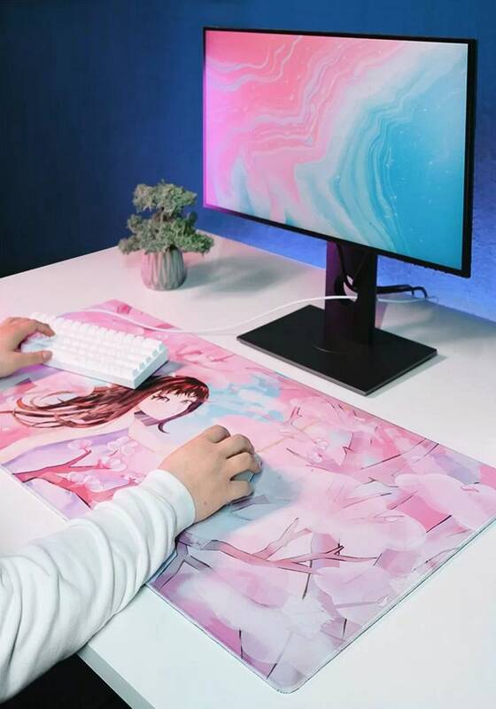 Kawaii kustom Playmat Deskmat 1200x600 Diy Pink karpet Anime permainan Genshin Mouse Pad perusahaan 90 40 80 30 Mausepad Mouse tikar Xxxl