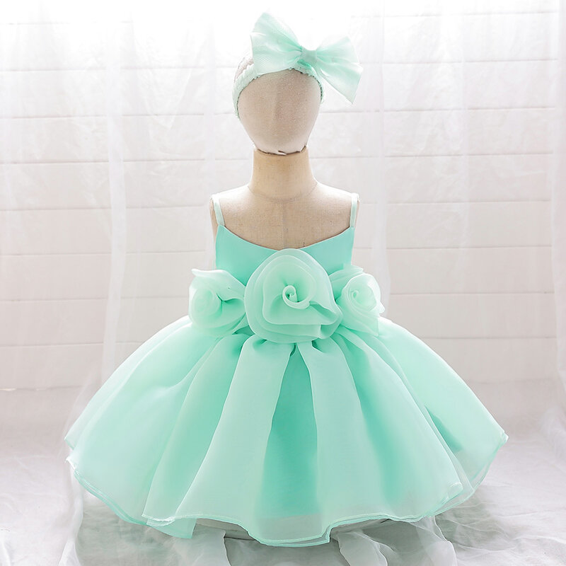Baby Dress New 3D Flower Little Princess Dress Hosting Piano Performance Dress Baby Dress