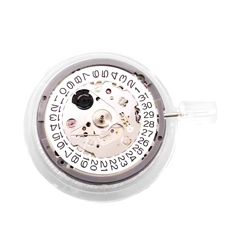 Jam tangan pria kalender putih, NH35 gerakan mekanis otomatis presisi tinggi bahasa Arab Digital