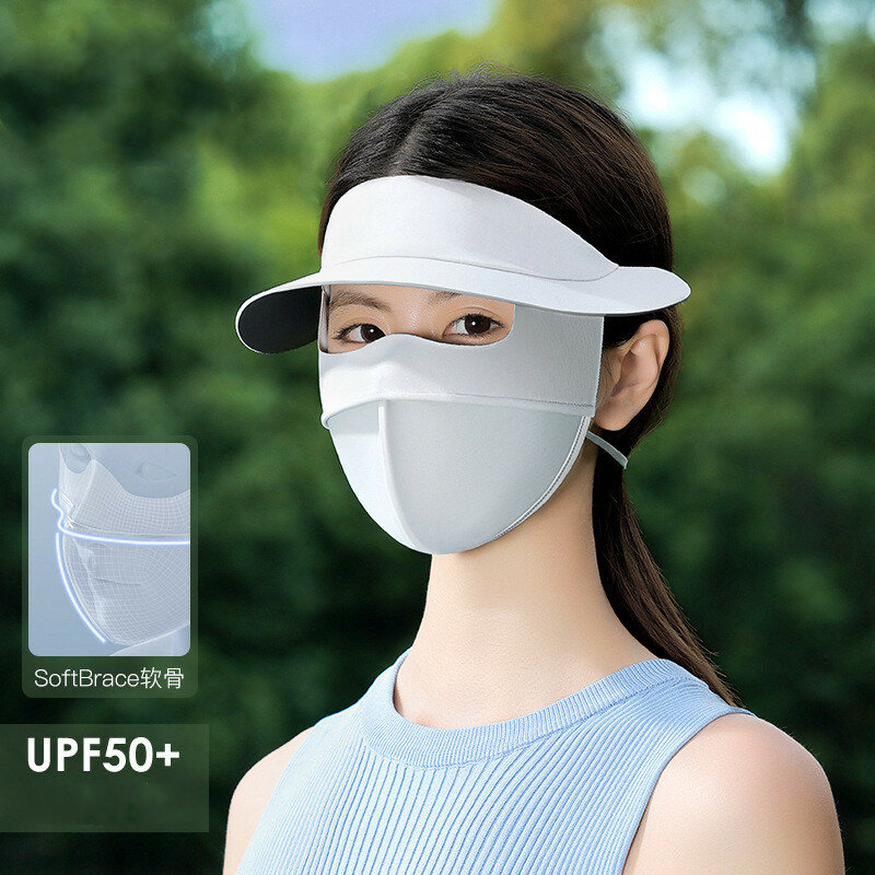 Sunscreen Mask Traceless for Women 2023 New Detachable Facekini Ice Silk Anti-ultraviolet Summer Breathable Thin Cover Face