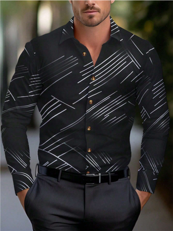 남성용 캐주얼 패션 긴팔 셔츠, 성숙한 심플 스타일 셔츠, 사교 여행 캐주얼 의류