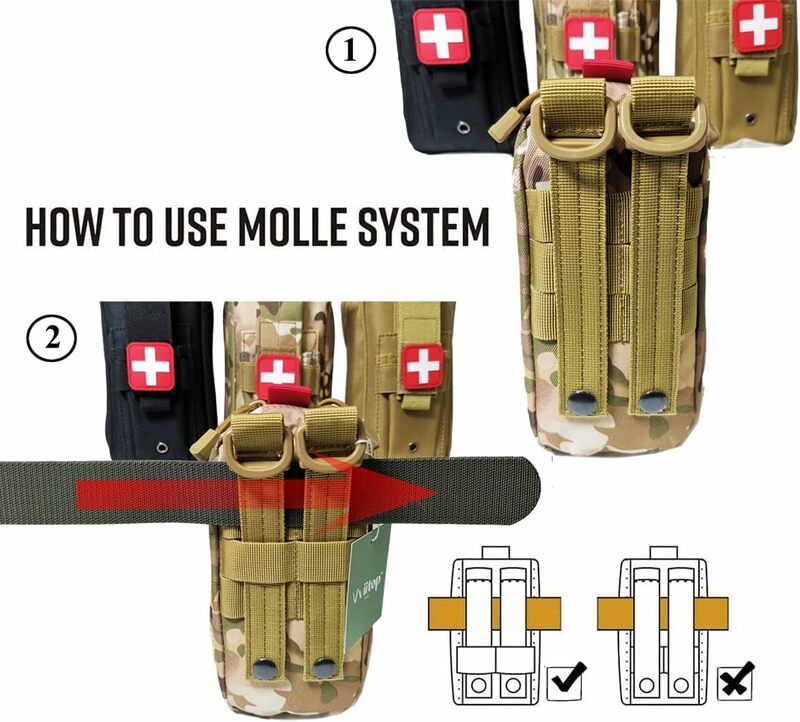 Mini kit de trauma de soporte de torniquete 1000D mejorado, bolsa táctica portátil de primeros auxilios, bolsa médica IFAK con sistema Molle