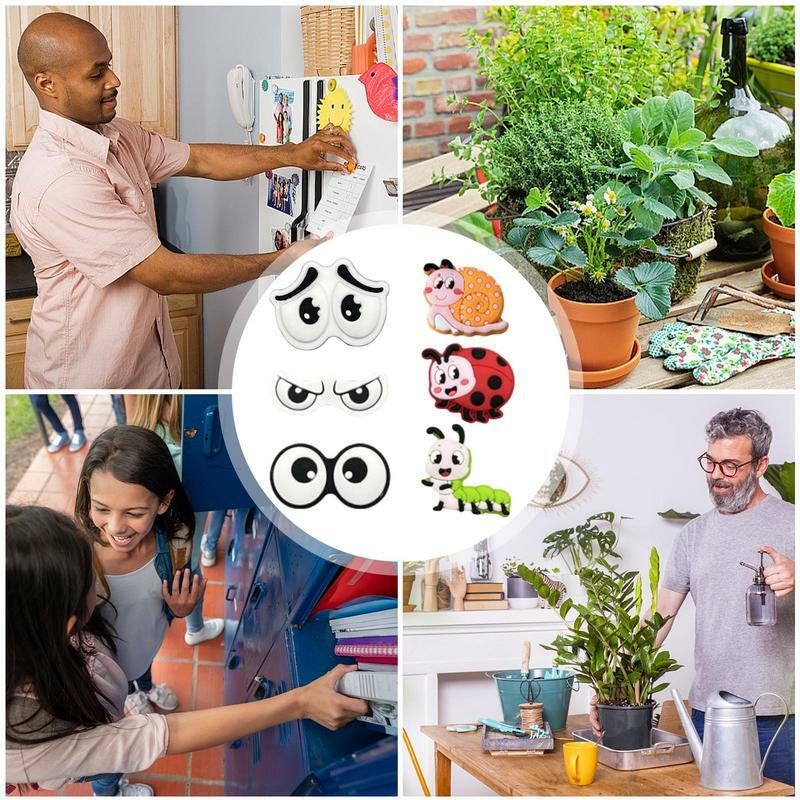 Magnetic Plant Charm 6PCS Cute Plant Magnets Eyes Funny Magnet Pins Charm House Plant Accessories Plant Lover Gifts For Women