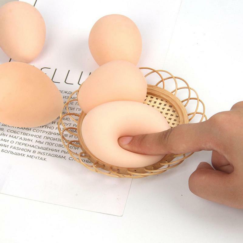 Simulazione creativa uovo pizzico divertente rilascio divertente cibo Tpr Fidget Toys Egg Party Favors