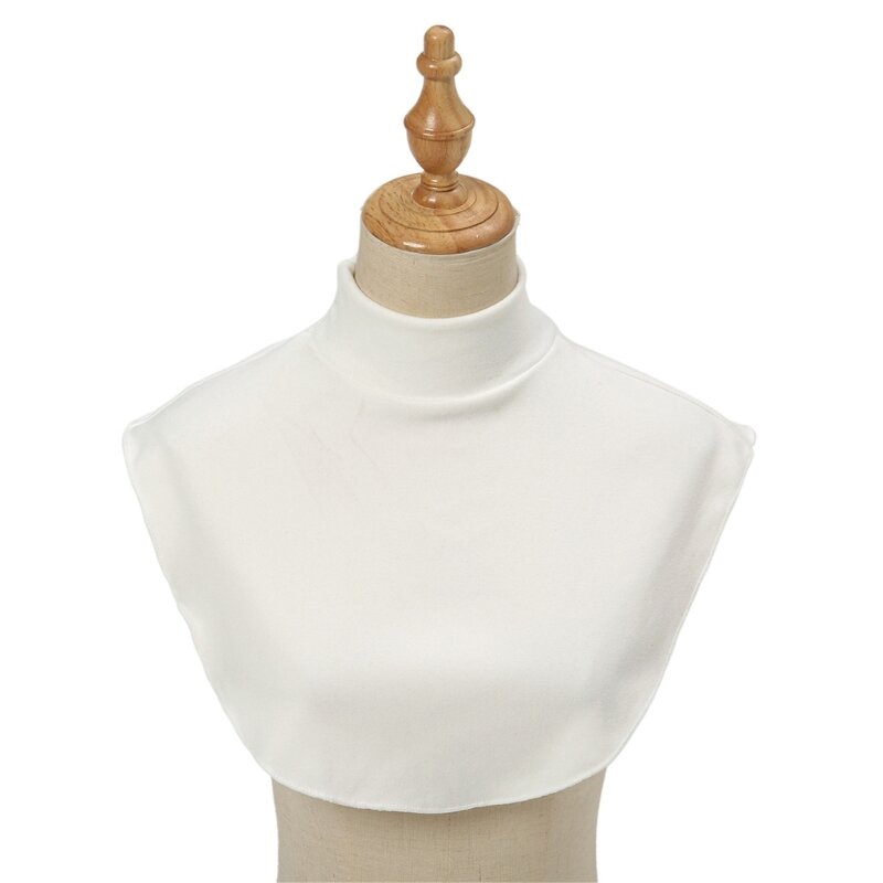Cuello falso medio alto, aplique costura Color sólido, escote para decoración suéter F0T5