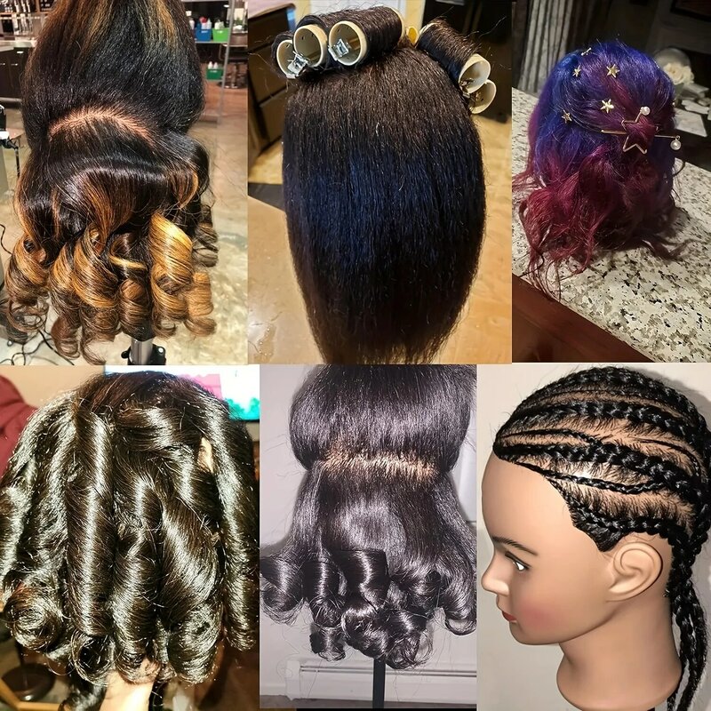 Cabeça de manequim com cabelo real, Cabeças afro africanas, Estilo profissional, Treinamento de trança, Cabeleireiro, Ferramentas barbeiro cabeleireiro