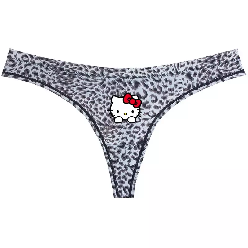 Sanurgente-Sous-vêtement léopard Anime Hello Kitty, sous-vêtement sexy, séchage rapide, léger, sans couture, string Kawaii, cadeau d'anniversaire