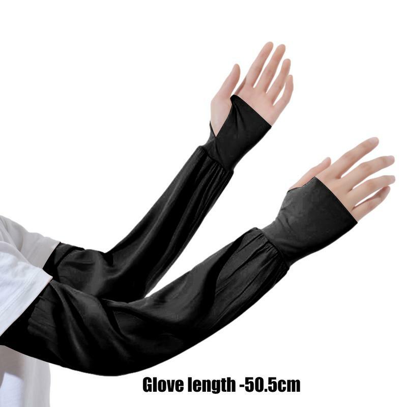 Anti Sunburn Arm Sleeves, Proteção solar de bicicleta, Motocicleta com furo do polegar, Luvas de motocicleta, Dedo menos Cool Muff Gloves, 2pcs