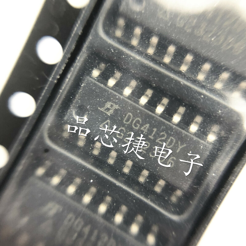 10ชิ้น/ล็อต DG412DY-T1-E3เครื่องหมาย DG412DY SOIC-16 Precision Monolithic Quad SPST CMOS Analog Switches