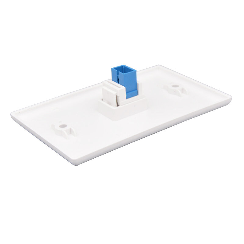 One Port SC Optical UPC Socket Adapter With Standard US Faceplate Panel In White For Optic Fiber Connector Face Cover