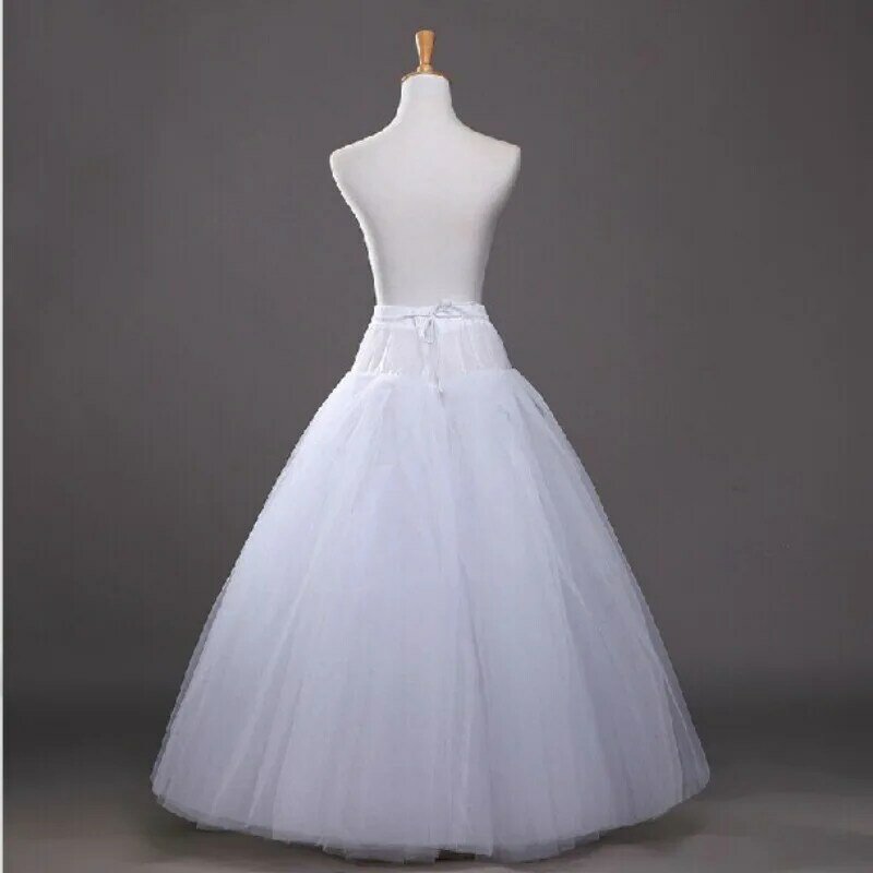 Vestido de novia de hilo de cuatro capas, cintura elástica hinchada grande, falda con cordones, soporte de Organza multicapa
