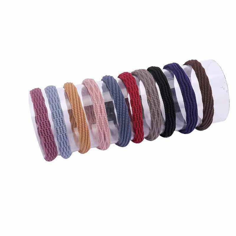 20Pcs Women Simple Basic Elastic Rubber Bands Girls Fashion High Elastic Headwear Solid Color Headband Hair Accessories