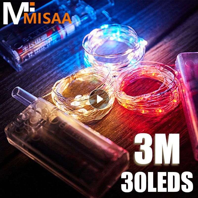 3M Copper Wire LED String Lights Outdoor Holiday Lighting Fairy Lights Garland For Christmas Tree Gift Box Wedding Party Decor
