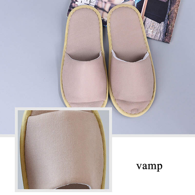 Wholesale Men Women Travel Spa Slippers Indoor Home Slippers for Women Men Big Size Guest Slippers Non-slip Cotton Hotel Shoes