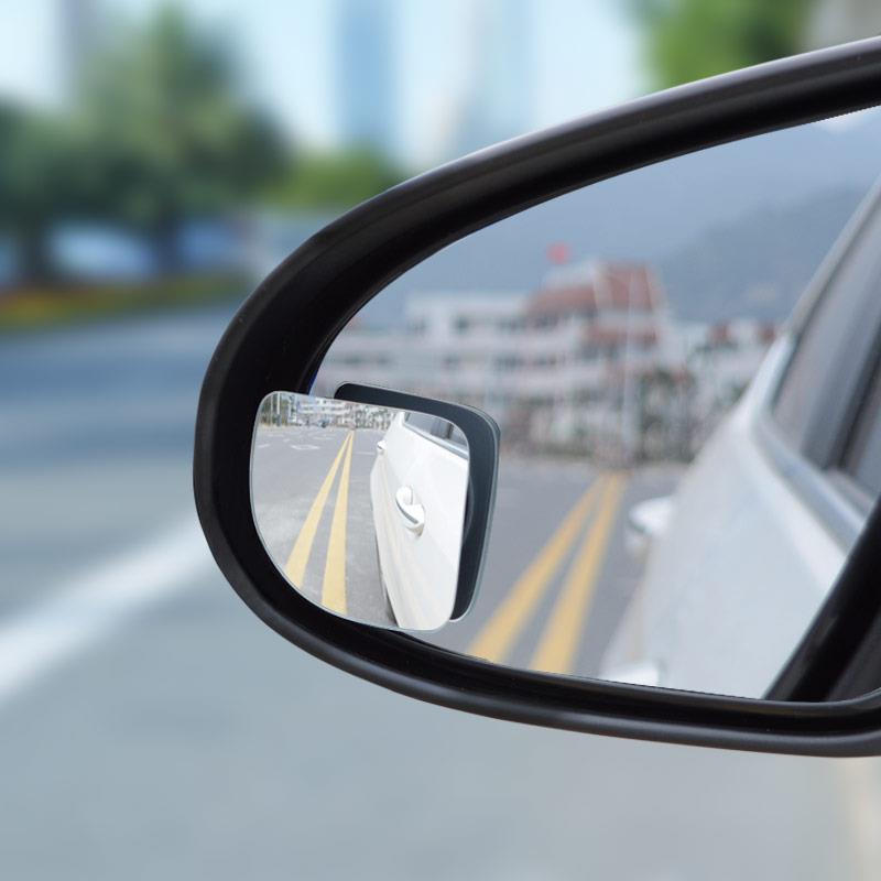 Espejos de punto ciego sin marco para coche, espejo convexo de 360 grados, ajustable, gran angular, para estacionamiento auxiliar, 2 piezas