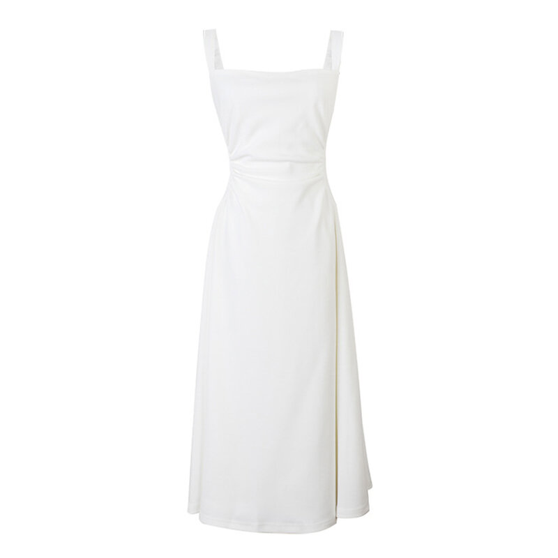 Женское платье с воротником средней длины, элегантная квадратная трапециевидная длинная юбка во французском стиле, нишевая дизайнерская облегающая юбка из полиэстера, 1 шт.