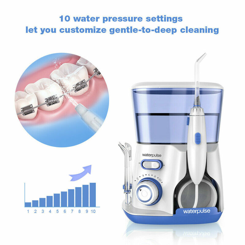 Waterpulse V300G irrigatore orale 5pcs Tips Dental Water Flosser detergente elettrico 800ml igiene orale Flosser dentale per l'igiene orale