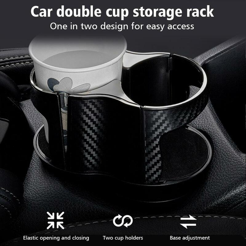 2-in-1 Car Cup Holder Expander Cupholder Adapter Auto Cup Expandable Organizer Storage Multifunction Interior Accessories C C8D2