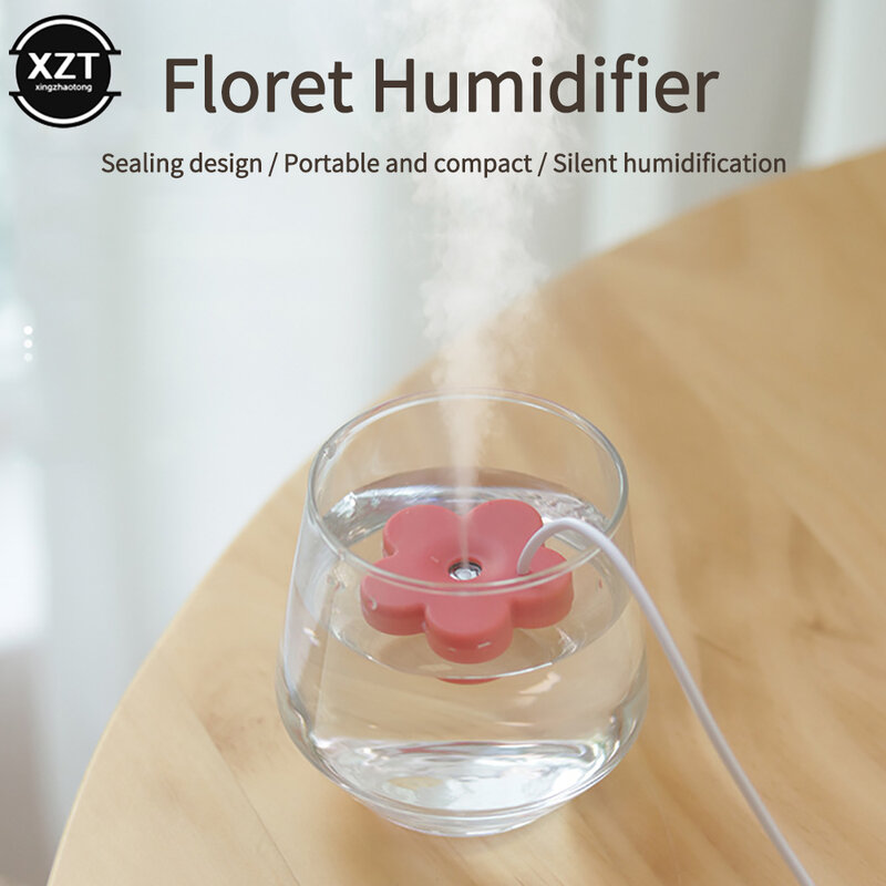 Humidificador ultrasónico de flores pequeñas, difusores portátiles creativos para aromaterapia, purificador de plantas para el hogar