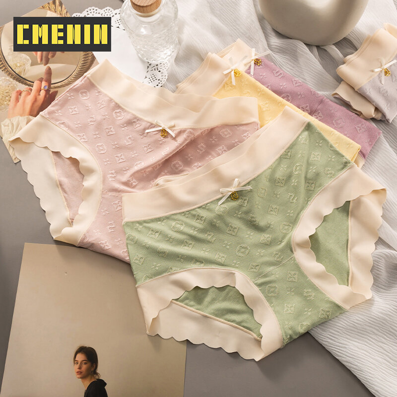 CMENIN-bragas sexys para mujer, lencería de secado rápido, pantalones cortos de encaje, ropa interior de estilo coreano, MM2430, 4 piezas