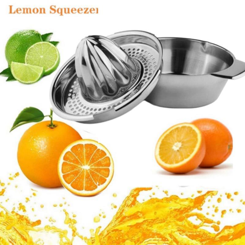Draagbare Citroen-Sinaasappel Handmatige Fruitpers Roestvrijstalen Keukenaccessoires Gereedschap Citrus Rauw Handgeperst Sap Maker