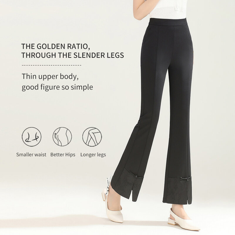 Pantalones clásicos de moda para mujer, pantalón de diosa, cintura alta, celebridad, personalidad, palazzo, 2024