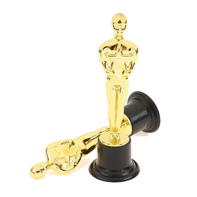 Modelo de estatuilla Oscar de 12/24 piezas, Mini trofeo, regalo de premio para niños, accesorios de decoración reutilizables para hornear, juguete de utilería